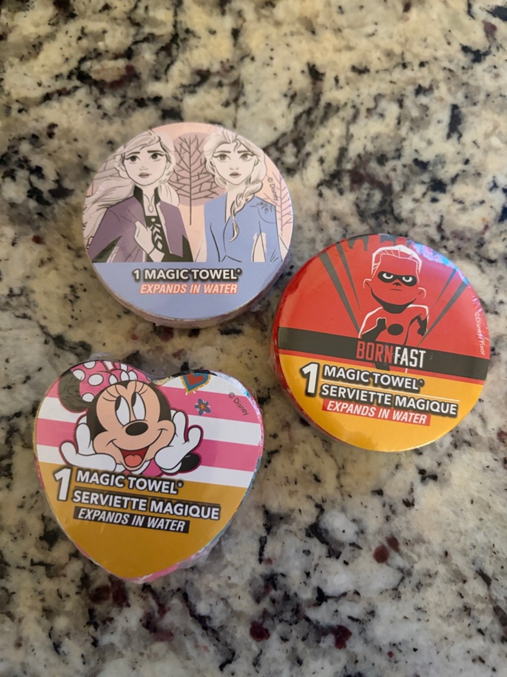 Disney Round Magic Towels Trio - White, Red, Black